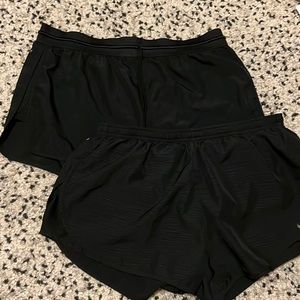 (2) Black Nike Running Shorts